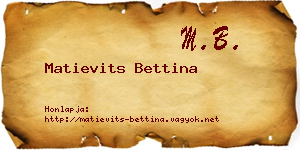 Matievits Bettina névjegykártya